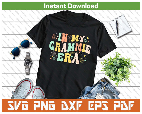 Retro Groovy In My Grammie Era Mother's Day SVG PNG Digital Printable Files