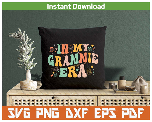 Retro Groovy In My Grammie Era Mother's Day SVG PNG Digital Printable Files