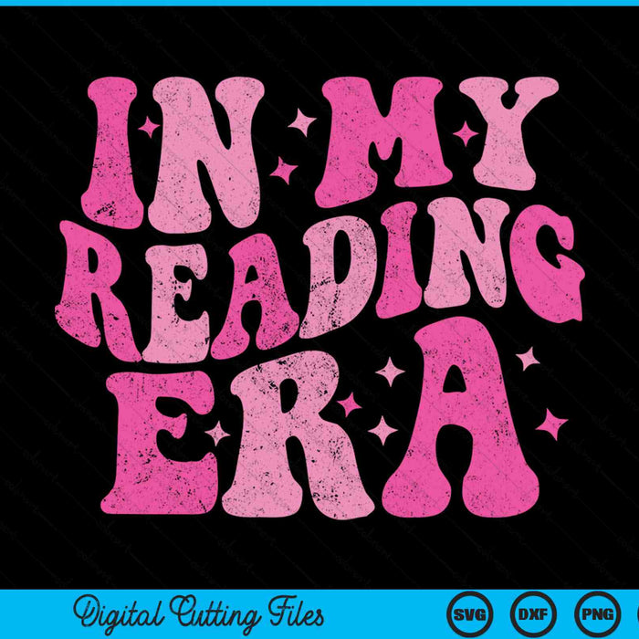 Retro groovy in my reading era book reader SVG PNG cut file for Cricut
