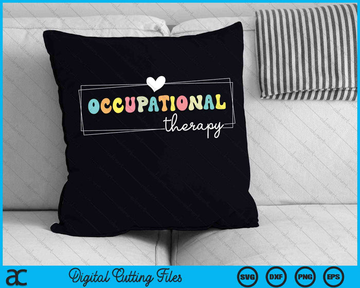 Retro Groovy Terapia Ocupacional OT Terapeuta SVG PNG Archivos de Corte Digital