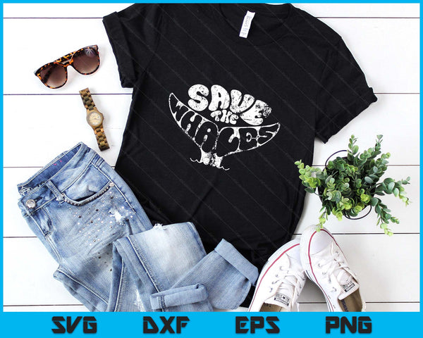 Save The Whales Distressed Vintage Environmentalist SVG PNG Digital Printable Files