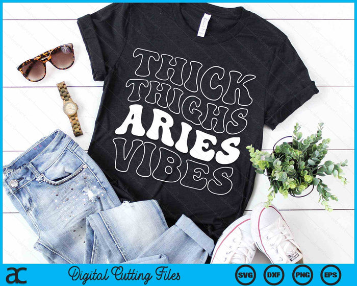 Retro Groovy dikke dijen Aries Vibes Zodiac Sign SVG PNG digitale snijbestanden