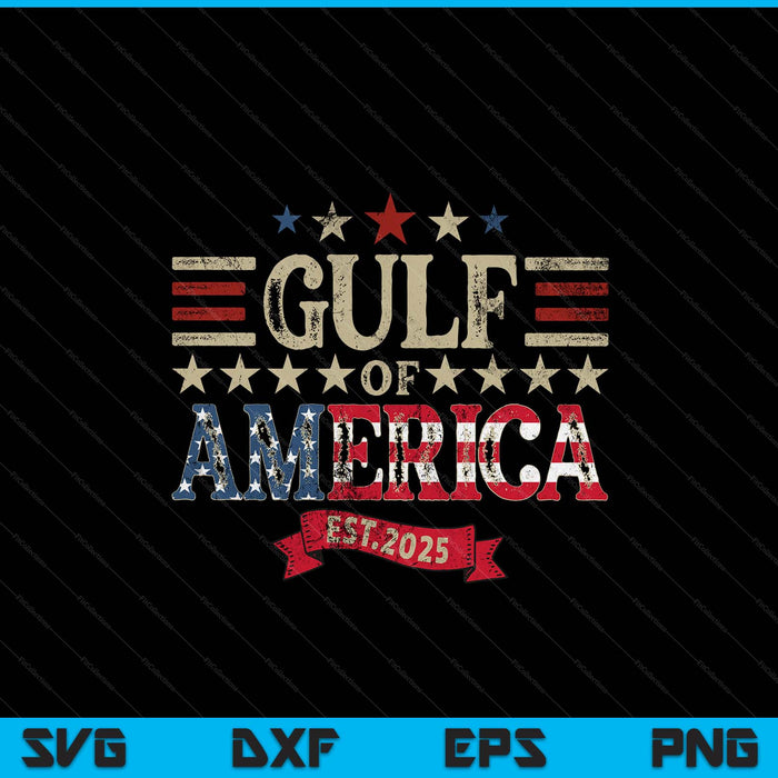 Retro gulf of USA America est 2025 American flag gulf Mexico SVG cut file