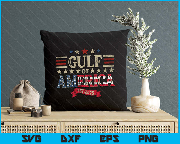 Retro Gulf Of Usa America Est 2025 American Flag Gulf Mexico SVG PNG Digital Printable Files