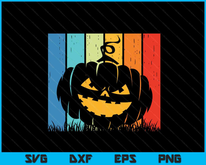Retro Halloween Calabaza SVG PNG Archivos de corte digital