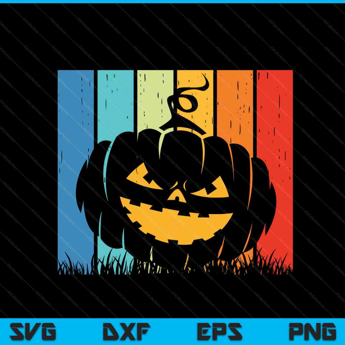 Retro Halloween pumpkin SVG cut file