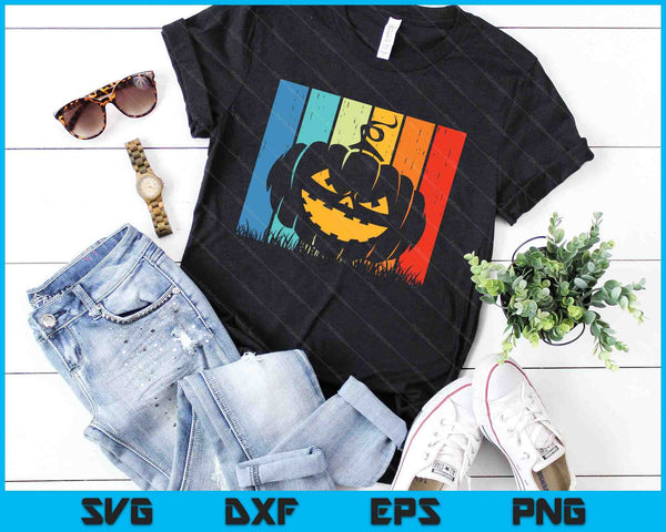 Retro Halloween Pumpkin SVG PNG Digital Cutting Files