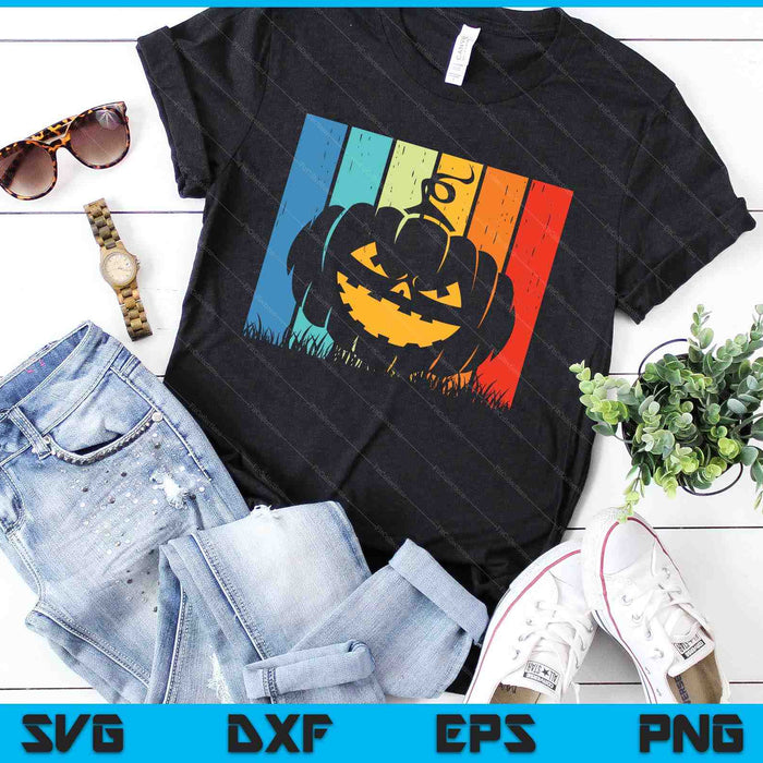 Retro Halloween Pumpkin SVG PNG Digital Cutting Files