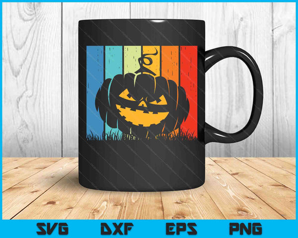 Retro Halloween Calabaza SVG PNG Archivos de corte digital