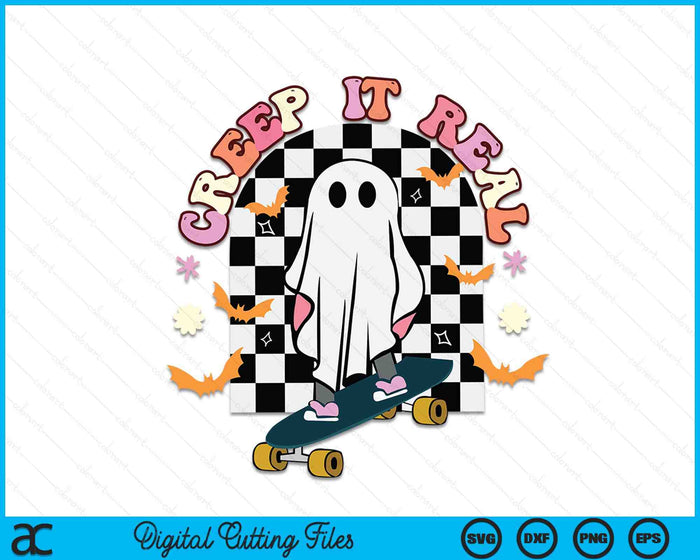 Halloween Creep it Real Ghost Halloween SVG PNG digitale snijbestanden