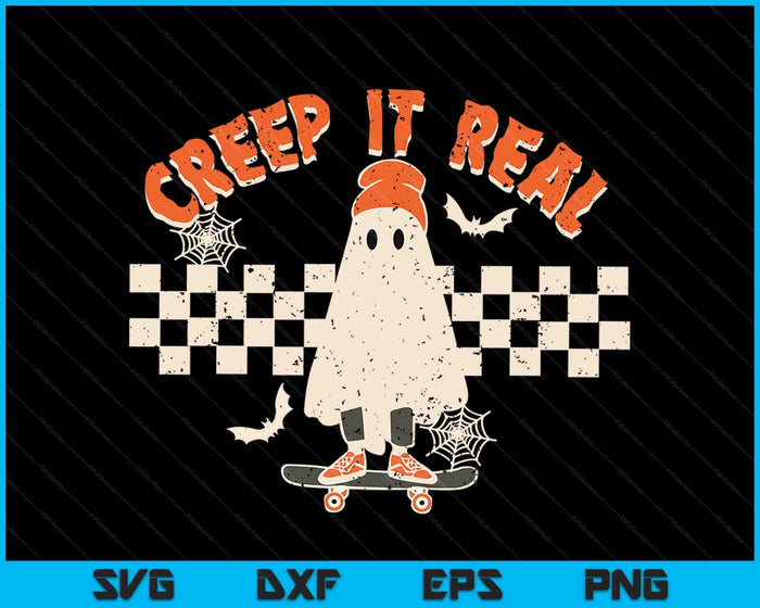 Halloween Creep it Real Vintage Ghost Halloween SVG PNG digitale snijbestanden