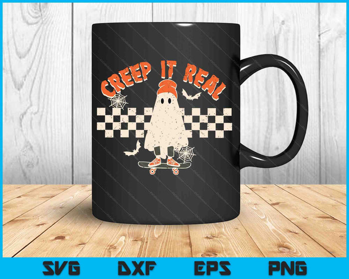 Halloween Creep it Real Vintage Ghost Halloween SVG PNG digitale snijbestanden