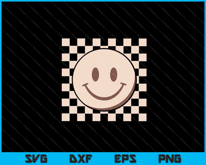 Retro Happy Face SVG PNG Cutting Printable Files