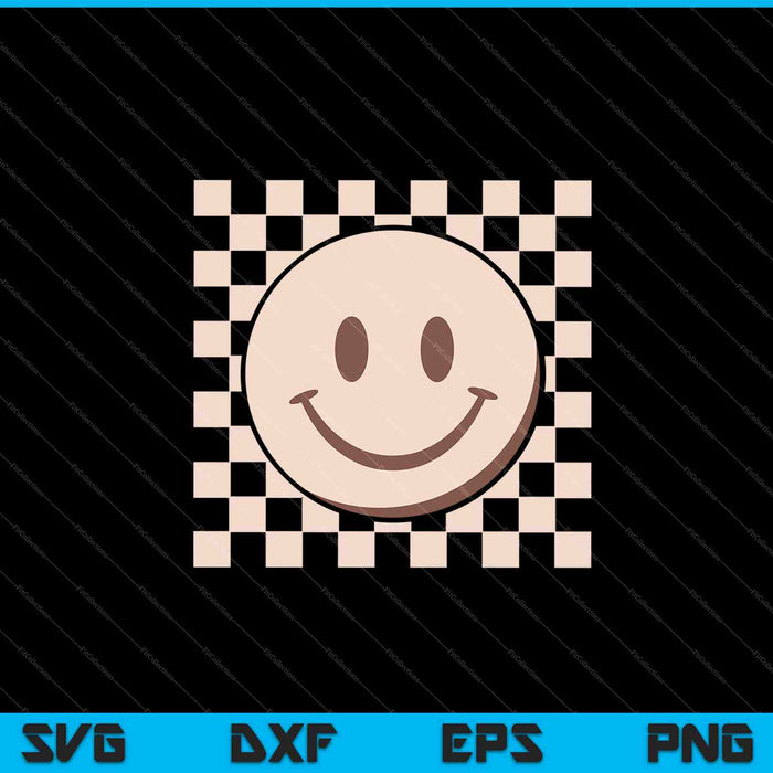 Retro Happy Face SVG PNG Cutting Printable Files