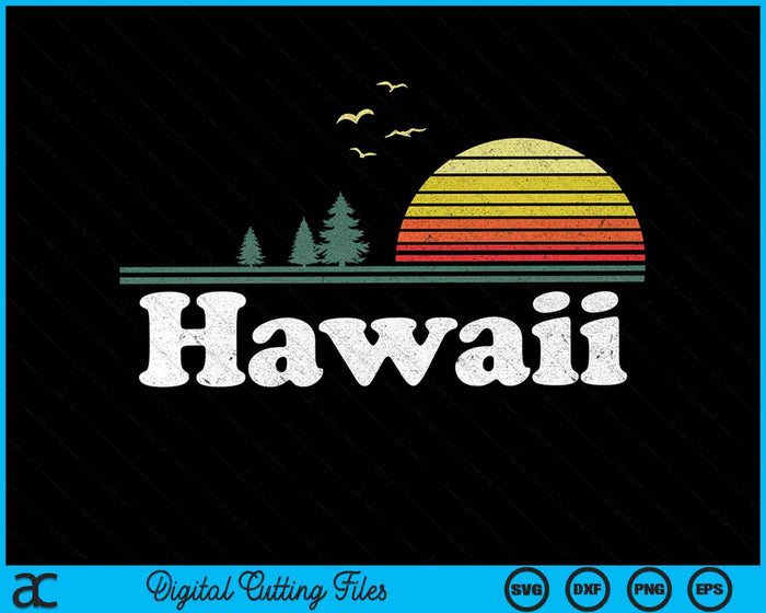 Retro Hawaii State Park HI Home Design SVG PNG Archivos de corte digital