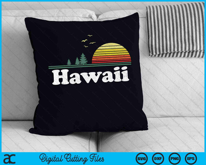 Retro Hawaii State Park HI Home Design SVG PNG Archivos de corte digital