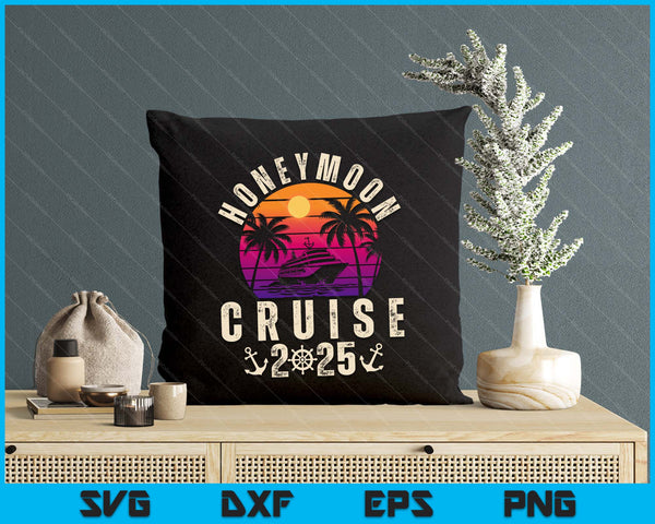 Retro Honeymoon Cruise 2025 Couples Trip Vacation Caribbean SVG PNG Digital Cutting File