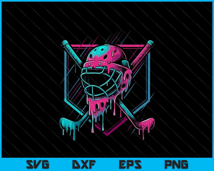 Retro Ice Cream Hockey For Boys Kids And Youth Hockey Drip SVG PNG Digital Printable Files