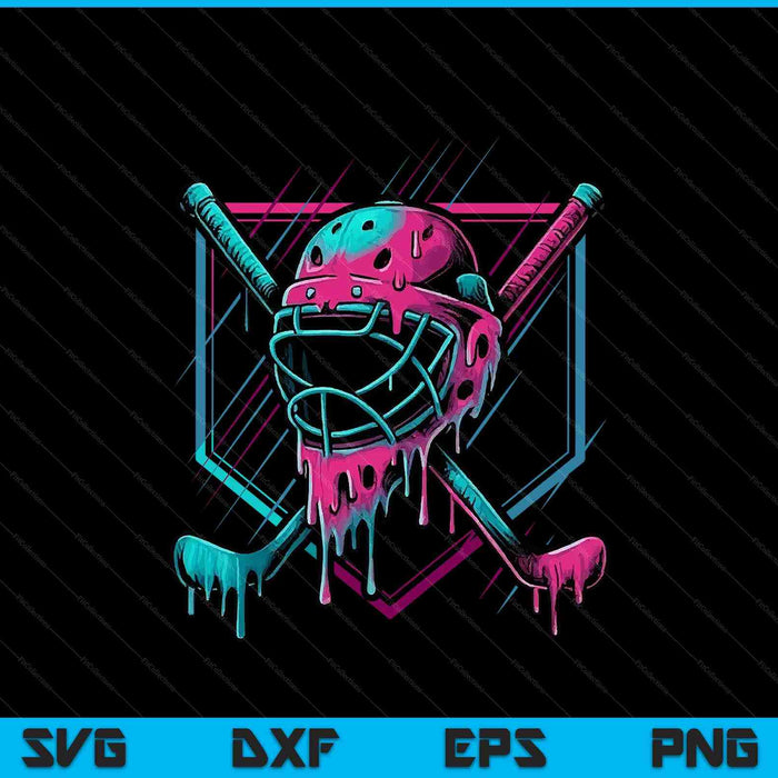 Retro ice cream hockey for and youth hockey drip SVG PNG cut file for Cricut