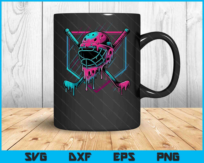 Retro Ice Cream Hockey For Boys Kids And Youth Hockey Drip SVG PNG Digital Printable Files