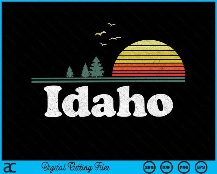 Retro Idaho State Park ID Home Diseño SVG PNG Archivos de corte digital