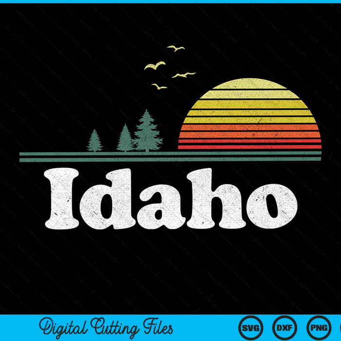 Retro Idaho State Park ID Home Diseño SVG PNG Archivos de corte digital