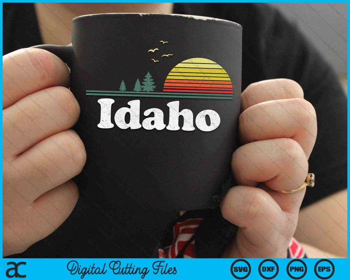 Retro Idaho State Park ID Home Diseño SVG PNG Archivos de corte digital