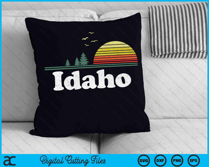 Retro Idaho State Park ID Home Diseño SVG PNG Archivos de corte digital