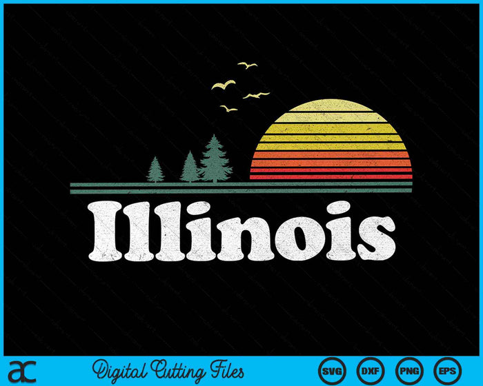 Retro Illinois State Park IL Home Design SVG PNG Archivos de corte digital