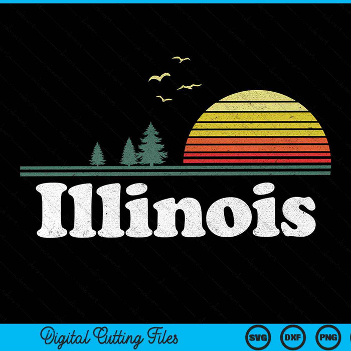Retro Illinois state park il home SVG cut file
