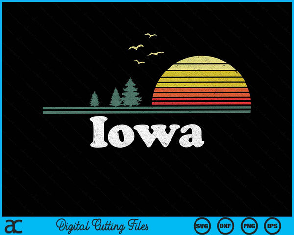 Retro Iowa State Park IA Home Design SVG PNG Archivos de corte digital