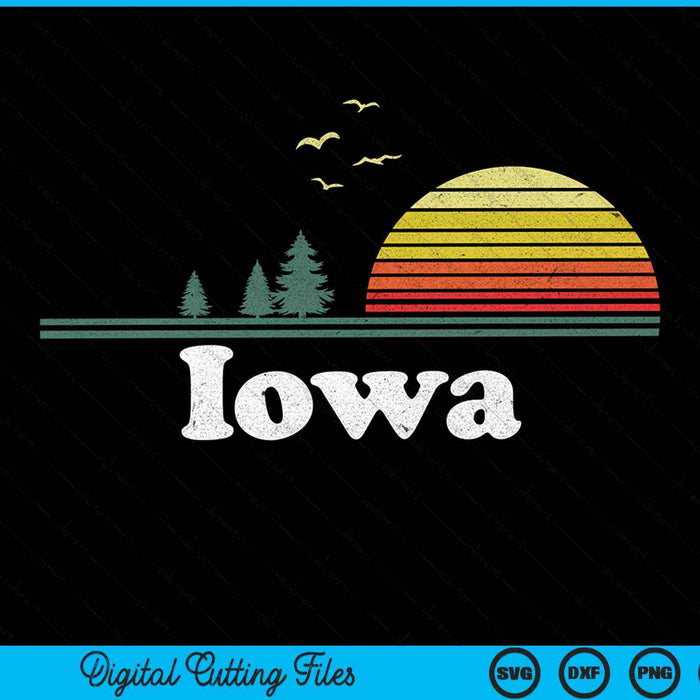 Retro Iowa State Park IA Home Design SVG PNG Archivos de corte digital