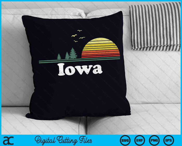 Retro Iowa State Park IA Home Design SVG PNG Archivos de corte digital