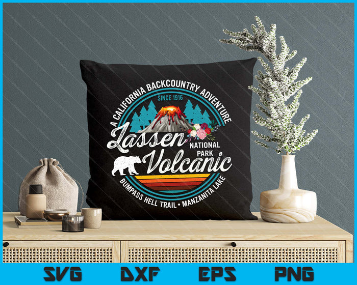 Retro Lassen Volcanic National Park Vintage Hiking Camping SVG PNG Digital Printable Files