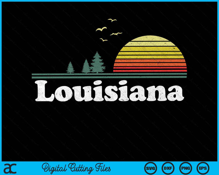 Retro Louisiana State Park LA Home Design SVG PNG Archivos de corte digital