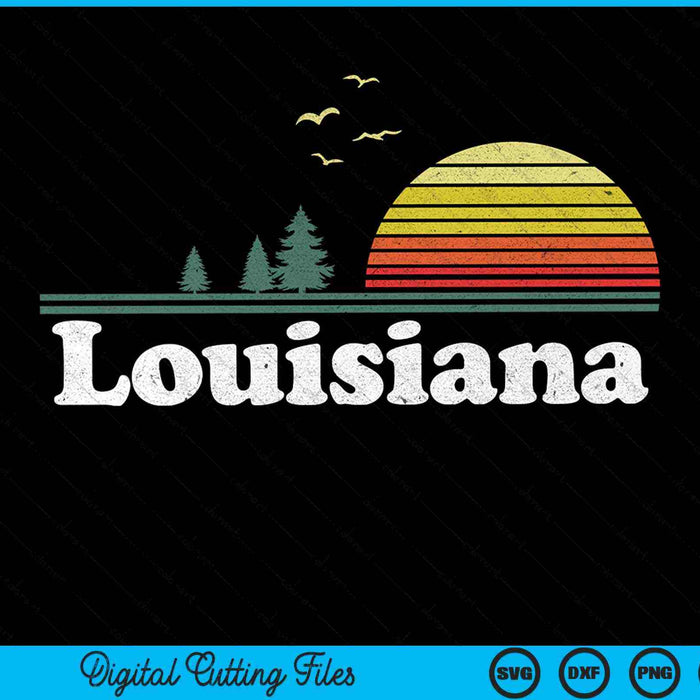 Retro Louisiana State Park LA Home Design SVG PNG Archivos de corte digital