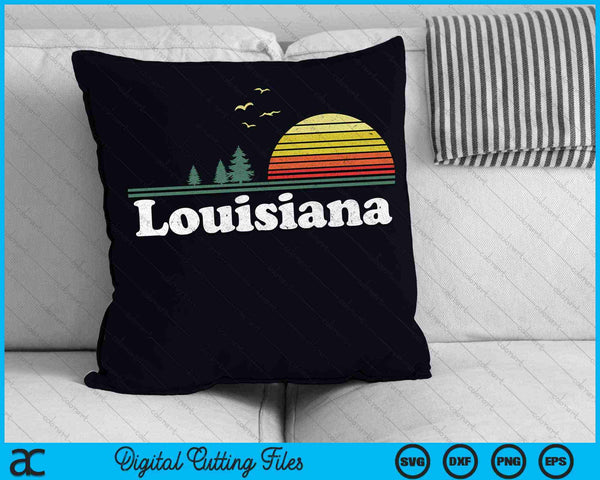 Retro Louisiana State Park LA Home Design SVG PNG Archivos de corte digital