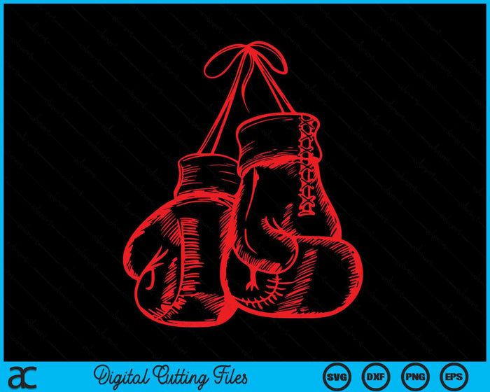 Retro Love Red Boxing Gloves Gifts Boxer SVG PNG Digital Printable Files