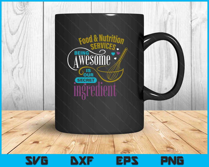 Retro Lunch Lady Food & Nutrition Services Being Awesome SVG PNG Digital Printable Files
