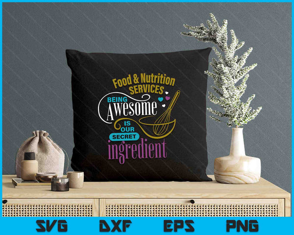 Retro Lunch Lady Food & Nutrition Services Being Awesome SVG PNG Digital Printable Files