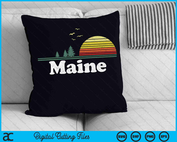 Retro Maine State Park ME Home Design SVG PNG Archivos de corte digital