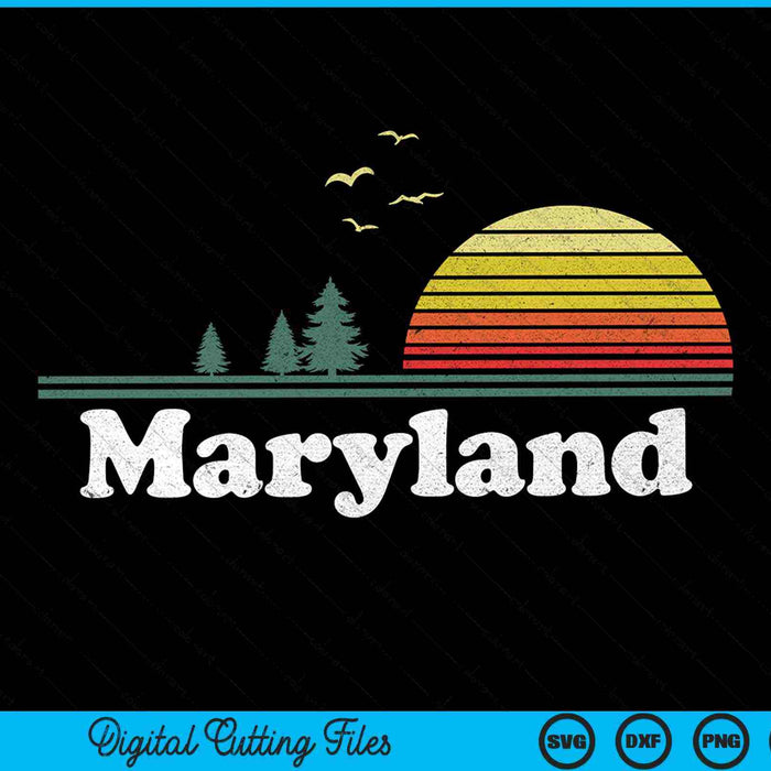 Retro Maryland state park md home SVG cut file