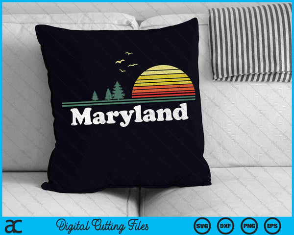 Retro Maryland State Park MD Home Design SVG PNG Archivos de corte digital