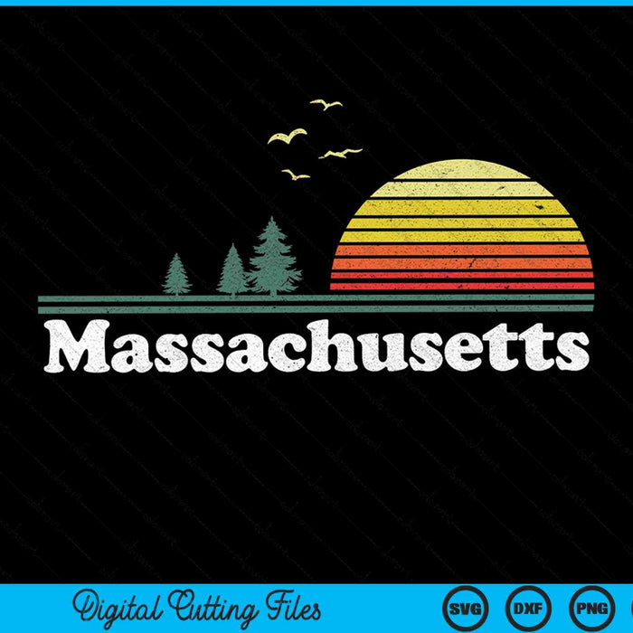 Retro Massachusetts State Park MA Home Design SVG PNG Archivos de corte digital