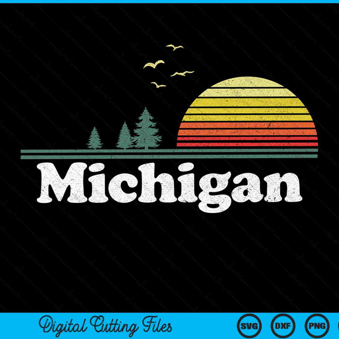 Retro Michigan State Park MI Home Design SVG PNG Digital Cutting Files