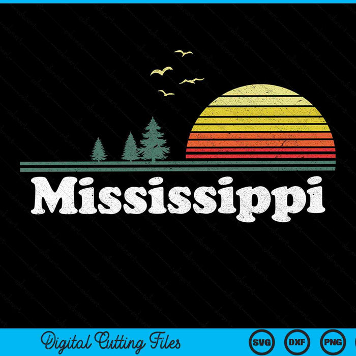 Retro Mississippi State Park MS Home Design SVG PNG Archivos de corte digital