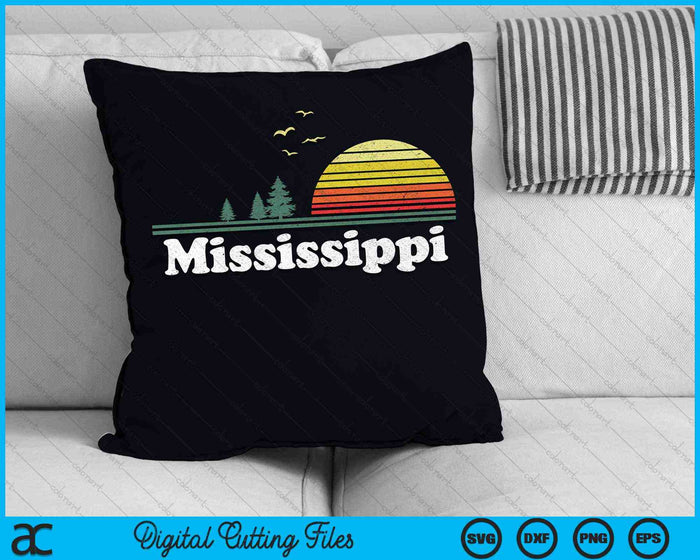 Retro Mississippi State Park MS Home Design SVG PNG Archivos de corte digital