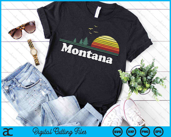 Retro Montana State Park MT Home Design SVG PNG Archivos de corte digital