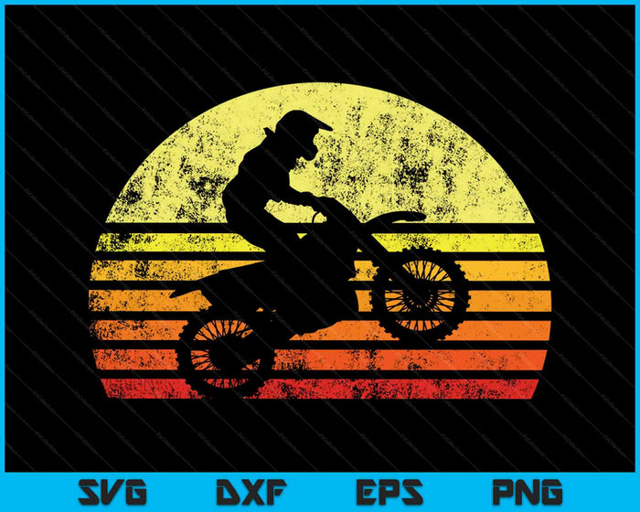 Retro Motocross Dirt Bike SVG PNG Cortando archivos imprimibles