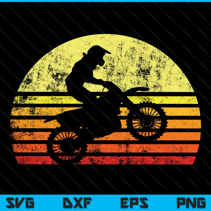 Retro Motocross Dirt Bike SVG PNG Cortando archivos imprimibles